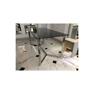 Cton Paslanmaz Metal Cam Yemek Masası