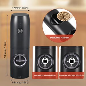 Mio Sg2 600mah Şarj Üniteli Işıklı Tuz Karabiber Değirmeni