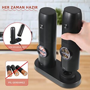 Mioji Mio Sg2 600mah Şarj Üniteli Işıklı Tuz Karabiber Değirmeni