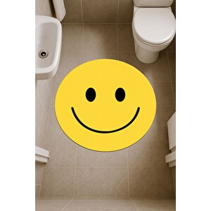 Gülen Yüz Desenli Halı – Çocuk Odası & Banyo İçin Neşeli Dekor | Kaymaz Taban, Yıkanabilir