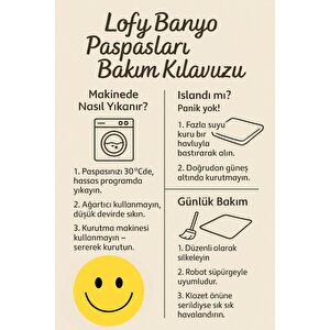 Gülen Yüz Desenli Halı – Çocuk Odası & Banyo İçin Neşeli Dekor | Kaymaz Taban, Yıkanabilir