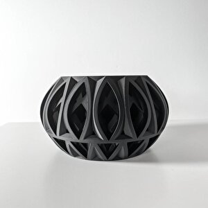 3d Tasarım Gotik Desenli Siyah Plastik Saksı – Modern Ve Sanatsal