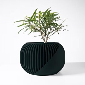 3d Tasarım Yuvarlak Çizgili Siyah Plastik Saksı – Modern Ve Şık