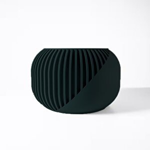 3d Tasarım Yuvarlak Çizgili Siyah Plastik Saksı – Modern Ve Şık