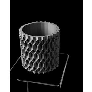 3d Tasarım Petek Dokulu Siyah Plastik Saksı – Modern Ve Dekoratif