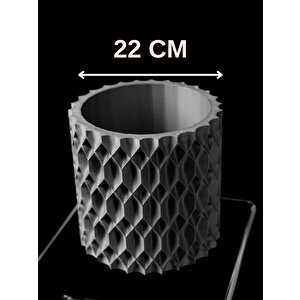 3d Tasarım Petek Dokulu Siyah Plastik Saksı – Modern Ve Dekoratif