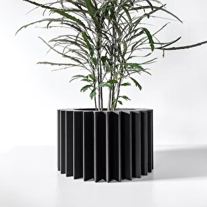 3d Tasarım Dikey Katmanlı Siyah Plastik Saksı – Modern Ve Minimal