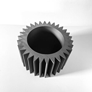 3d Tasarım Dikey Katmanlı Siyah Plastik Saksı – Modern Ve Minimal