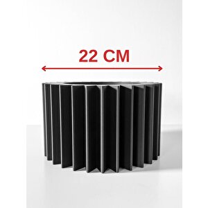 3d Tasarım Dikey Katmanlı Siyah Plastik Saksı – Modern Ve Minimal