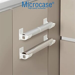 Microcase Sert Abs Plastik Çok Amaçlı Mutfak Çöp Poşeti Rulo Streç Aluminyum Folyo Tutucu Organizer Set 1 Adet - Al4989