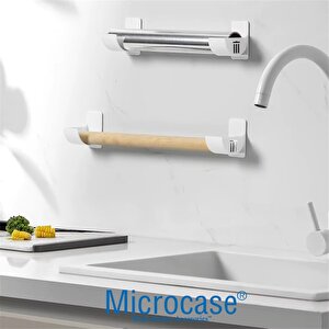 Microcase Sert Abs Plastik Çok Amaçlı Mutfak Çöp Poşeti Rulo Streç Aluminyum Folyo Tutucu Organizer Set 1 Adet - Al4989