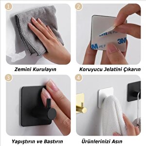 Microcase Yapışkanlı Metal Banyo Mutfak Eşya Havlu Vb. Ürün Askılığı Siyah  -al4619  1 Adet