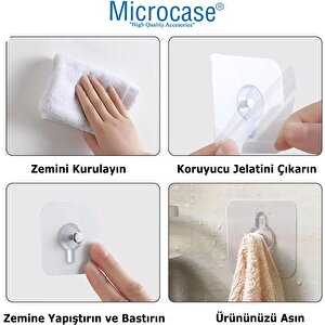 Microcase Güçlü Plastik  Yapışkanlı  Hanger   Banyo Mutfak Eşya  Vb. Ürün  Askılığı Al4465- 3 Adet