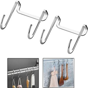Paslanmaz Çelik Metal Banyo Duşakabin Mutfak Vb Alanlar Için Askılık S Model -al4837  2 Adet