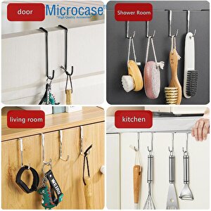 Microcase   Paslanmaz Çelik Metal Banyo Duşakabin Mutfak Vb Alanlar Için Askılık S Model -al4837  2 Adet