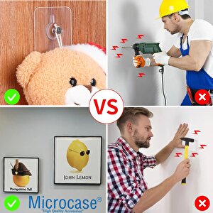 Microcase Güçlü Plastik  Yapışkanlı  Hanger   Banyo Mutfak Eşya  Vb. Ürün  Askılığı Al4465- 5 Adet