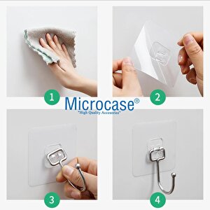 Microcase Güçlü Plastik Yapışkanlı Banyo Mutfak Eşya Havlu Vb Ürün Askılığı  Al4472 -5 Adet