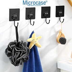 Microcase Güçlü Plastik Yapışkanlı Banyo Mutfak Eşya Havlu Vb Ürün Aslılığı Siyah -al4466 5 Adet