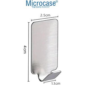 Güçlü Yapışkanlı Metal Banyo Mutfak Eşya Havlu Vb Ürün Askılığı Al4468- 2 Adet Gümüş