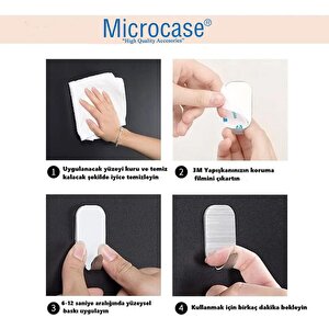 Microcase Güçlü Yapışkanlı Metal Banyo Mutfak Eşya Havlu Vb Ürün Askılığı Al4468- 2 Adet Gümüş