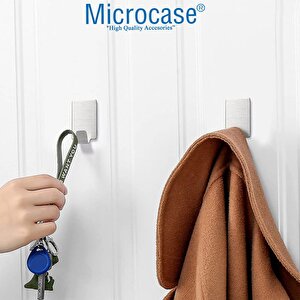 Microcase Güçlü Yapışkanlı Metal Banyo Mutfak Eşya Havlu Vb Ürün Askılığı Al4468- 2 Adet Gümüş
