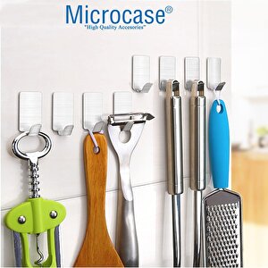 Microcase Güçlü Yapışkanlı Metal Banyo Mutfak Eşya Havlu Vb Ürün Askılığı Al4468- 2 Adet Gümüş
