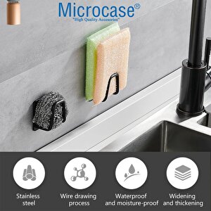 Microcase Güçlü Yapışkanlı Metal Banyo Mutfak Eşya Havlu Vb Ürün Askılığı Al4467 - 1  Adet Siyah