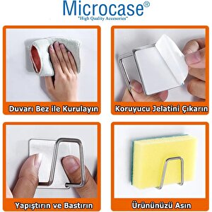 Microcase Güçlü Yapışkanlı Metal Banyo Mutfak Eşya Havlu Vb Ürün Askılığı Al4467 - 1  Adet Siyah