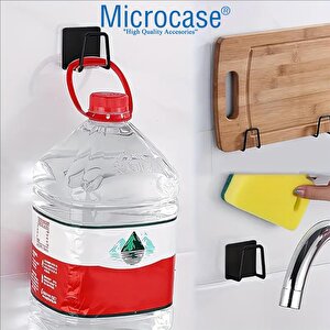 Microcase Güçlü Yapışkanlı Metal Banyo Mutfak Eşya Havlu Vb Ürün Askılığı Al4467 - 1  Adet Siyah