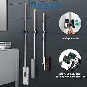 Microcase 2in1  Yapışkanlı Duvara Monte Mop Ve Havlu Eşya Tutucu Askılık-al4800