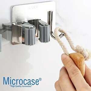 Microcase 2in1  Yapışkanlı Duvara Monte Mop Ve Havlu Eşya Tutucu Askılık-al4800