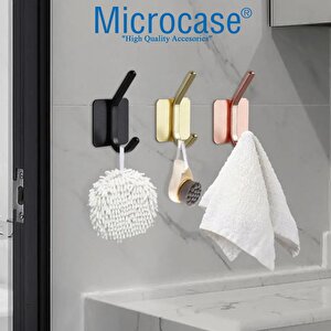 Microcase Yapışkanlı Metal Banyo Mutfak Eşya Havlu Vb. Ürün Askılığı Siyah  -al4618  2 Adet
