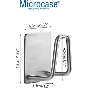 Güçlü Yapışkanlı Metal Banyo Mutfak Eşya Havlu Vb Ürün Askılığı Al4467 - 2  Adet Gümüş
