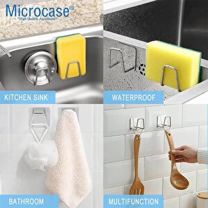 Microcase Güçlü Yapışkanlı Metal Banyo Mutfak Eşya Havlu Vb Ürün Askılığı Al4467 - 2  Adet Gümüş