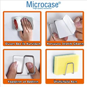 Microcase Güçlü Yapışkanlı Metal Banyo Mutfak Eşya Havlu Vb Ürün Askılığı Al4467 - 2  Adet Gümüş
