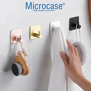 Microcase Yapışkanlı Metal Banyo Mutfak Eşya Havlu Vb. Ürün Askılığı Siyah  -al4619  1 Adet