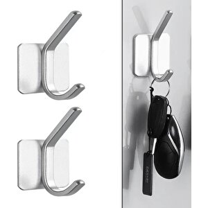 Yapışkanlı Metal Banyo Mutfak Eşya Havlu Vb. Ürün Askılığı Siyah  -al4618  2 Adet