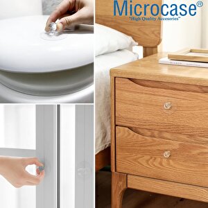 Microcase Kendinden Yapışkanlı Kristal Topuzlu Çekmece Raf Dolap Pencere Vb Için Tutacak Kulp- Al4760 4 Adet