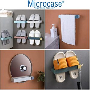 Microcase Yapışkanlı Terlik  Askılığı Çok Fonksiyonlu Portatif Terlik Havlu Rafı-al4932 2 Adet