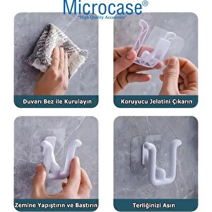Microcase Güçlü Plastik Yapışkanlı Banyo Hol Vb. Alan Için Terlik Askılığı Al4469-1 Adet Beyaz