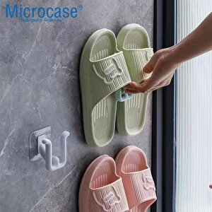 Microcase Güçlü Plastik Yapışkanlı Banyo Hol Vb. Alan Için Terlik Askılığı Al4469-4 Adet Beyaz