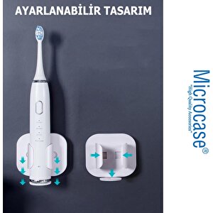 Microcase Yapışkanlı Duvara Monte Ayarlanabilir Şarjlı Diş Fırçası Tutucu Stand-al4801