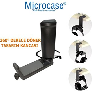 Microcase Masaya Monte  Ayarlanabilir   360 Derece Döner  Oyuncu Kulaklık  Eşya Vb. Tutucu Stand -al4804