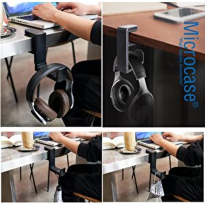 Microcase Masaya Monte  Ayarlanabilir   360 Derece Döner  Oyuncu Kulaklık  Eşya Vb. Tutucu Stand -al4804