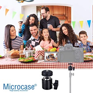 Microcase 360 Derece Ayarlanabilir Metal  3/8 Tripod Monopod Işık Standı Başlığı Al4622