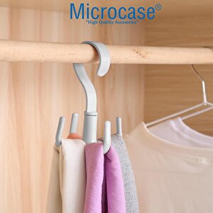 Microcase Çok Amaçlı 4 Askılı 360° Döner Başlıklı Eşya Çanta Kıyafet Tutucu Askılık -al4761  Beyaz 4 Adet