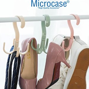 Microcase Çok Amaçlı 4 Askılı 360° Döner Başlıklı Eşya Çanta Kıyafet Tutucu Askılık -al4761  Beyaz 2 Adet