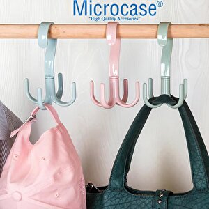 Microcase Çok Amaçlı 4 Askılı 360° Döner Başlıklı Eşya Çanta Kıyafet Tutucu Askılık -al4761  Beyaz 2 Adet