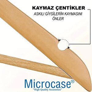 Microcase Ahşap Görünümlü Plastik Elbise Askısı A Kalite 5 Adet  Al4492
