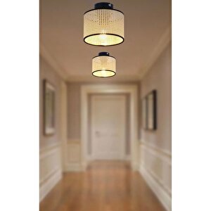 Modern Avize Hasır Tavana Sıfır Hazeran Avize Şık Görsellik Katar 150mm Çap